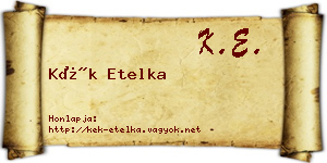 Kék Etelka névjegykártya