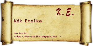 Kék Etelka névjegykártya